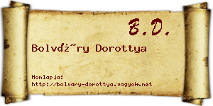 Bolváry Dorottya névjegykártya